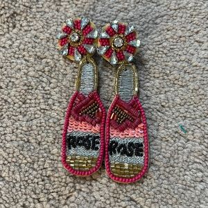 Rosé bottle earrings